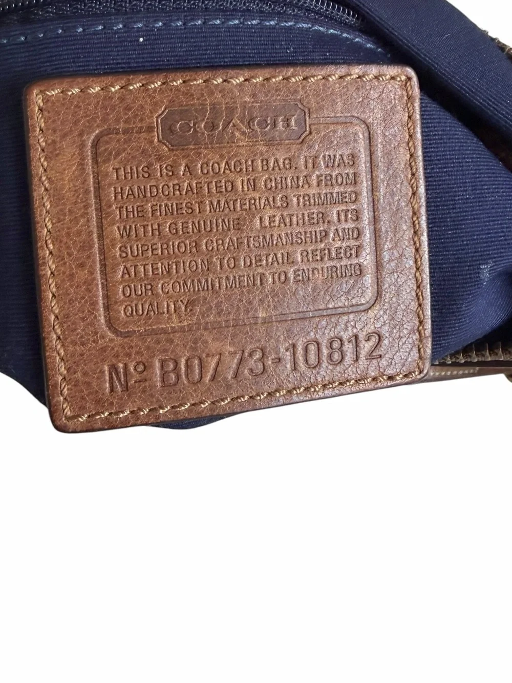 Coach Y2K Denim Patchwork Shoulder Crossbody Bag Whiskey Leather Brass  Hangtag